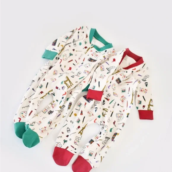 Get Cozy with Organic Colorful Rompers - Perfect for Sleeping or Strolling! - Picture 2 of 9